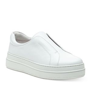 J Slides Women's Leather Slip On Platform Sneakers